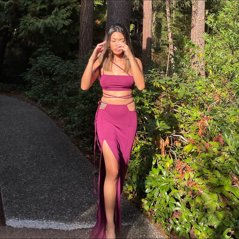 Tied co-ord purple set